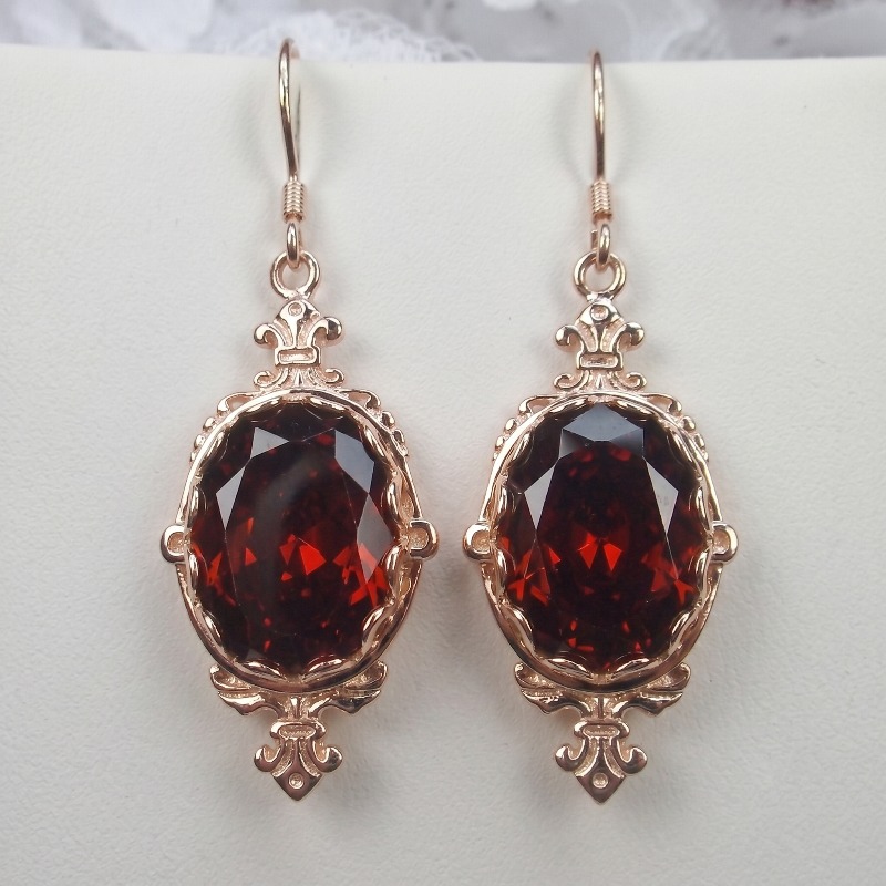 Trendy Inlaid Red Cubic Zirconia Drop Earrings
